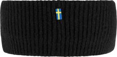 Rückansicht von FJÄLLRÄVEN Merino 1960 Logo Stirnband black