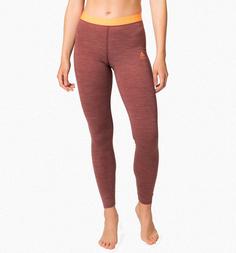 Rückansicht von Odlo Natural Performance Thermounterhose Damen spiced apple melange-live wire