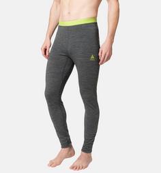 Rückansicht von Odlo Natural Performance Thermounterhose Herren dark grey melange-sharp green