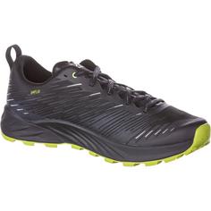 Rückansicht von Lowa AMPLUX Trailrunning Schuhe Herren schwarz-limone