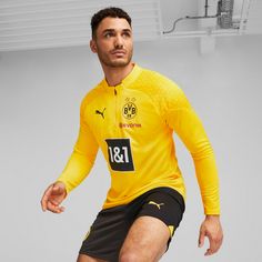 Rückansicht von PUMA Borussia Dortmund Fanshirt Herren cyber yellow-puma black