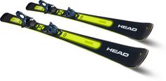 Rückansicht von HEAD Shape e-V8 SW + PR 11 GW 23/24 Carving Ski blue-yellow