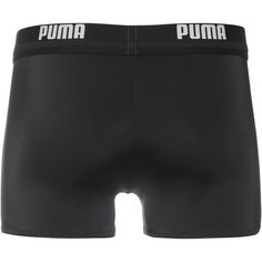 Rückansicht von PUMA Logo Kastenbadehose Herren black