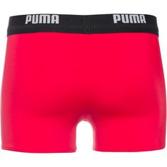 Rückansicht von PUMA Logo Kastenbadehose Herren red