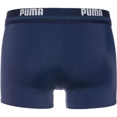 Rückansicht von PUMA Logo Kastenbadehose Herren navy