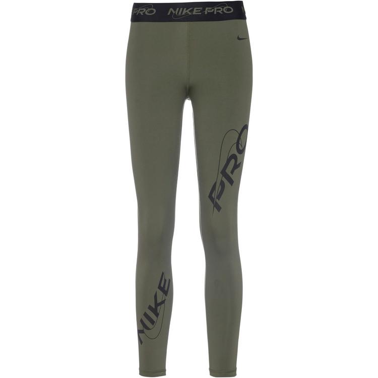 Nike Nike Pro Dri Fit Tights Damen - cargo khaki-black-honeydew - 0 | SportScheck