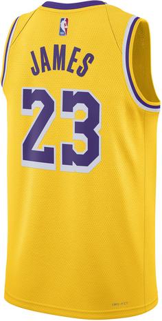 Rückansicht von Nike LeBron James Los Angeles Lakers Basketballtrikot Herren amarillo