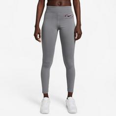Rückansicht von Nike Swoosh Leggings Damen smoke grey