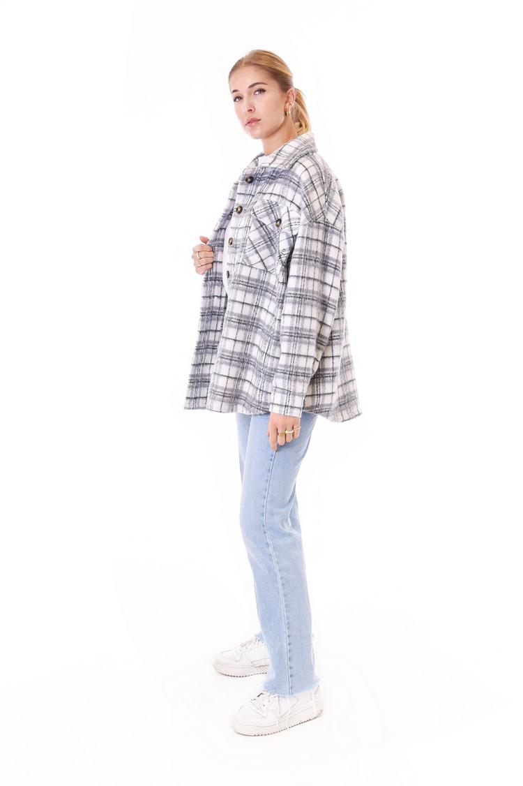 Kleinigkeit Kleinigkeit Big Flanelli Langarmhemd Damen - offwhite-soft grey-asphalt grey - 1 | SportScheck