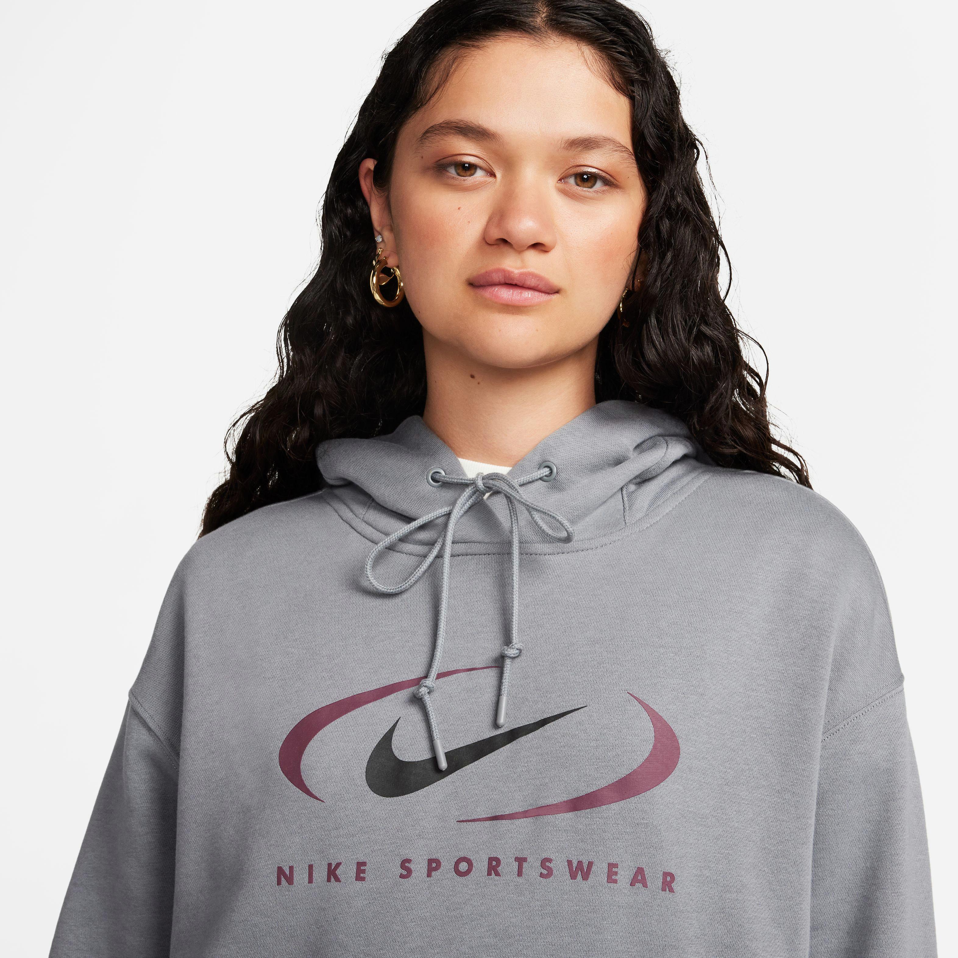Nike Swoosh Hoodie Damen smoke grey im Online Shop von SportScheck