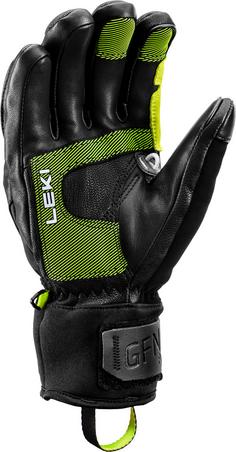 Rückansicht von LEKI Griffin Pro 3D Skihandschuhe Herren black-lime-white