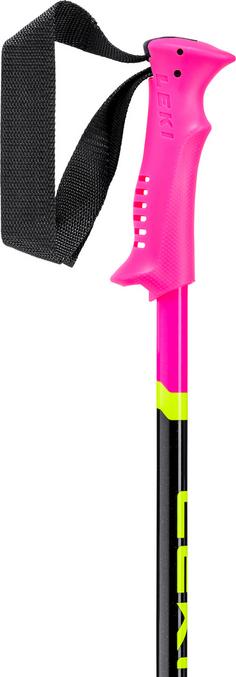 Rückansicht von LEKI Racing Kids Skistock neonpink-black-neonyellow