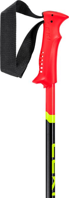 Rückansicht von LEKI Racing Kids Skistock bright red-black-neonyellow