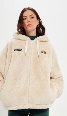 Rückansicht von Ellesse Giovanna Kunstfelljacke Damen off white