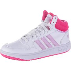 adidas HOOPS MID 3.0 K Sneaker Kinder ftwr white-orchid fusion-lucid pink