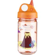 Nalgene Grip-n-Gulp Sustain 0,35 L mit Deckel Trinkflasche Kinder orange Vulkan