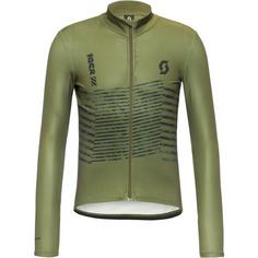 SCOTT RC Team Warm Graphics LS Fahrradtrikot Herren fir green