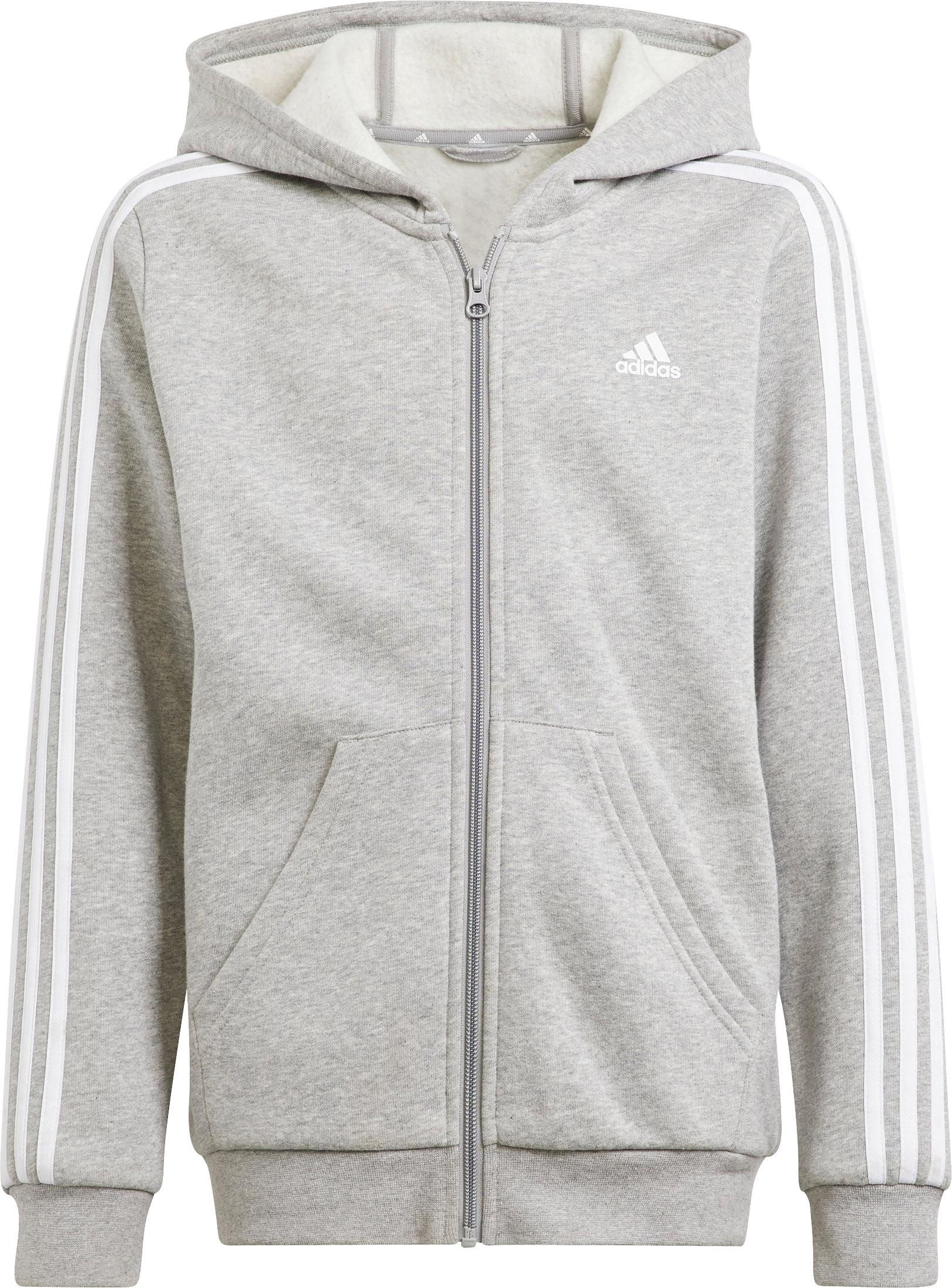 adidas 3 STRIPES Sweatjacke Jungen - medium grey heather-white