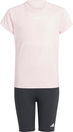 adidas TRAIN ESSENTIALS 3S SET Trainingsanzug Kinder clear pink-white