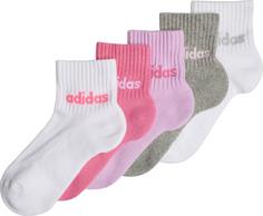 adidas LINEAR Freizeitsocken Kinder white-pink fusion-bliss lilac-medium grey heather