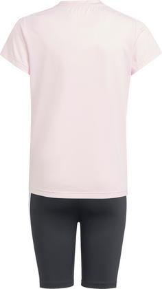 Rückansicht von adidas TRAIN ESSENTIALS 3S SET Trainingsanzug Kinder clear pink-white