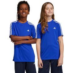 Rückansicht von adidas Trainingsanzug Kinder lucid blue-white