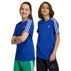 Rückansicht von adidas T-Shirt Kinder semi lucid blue-white