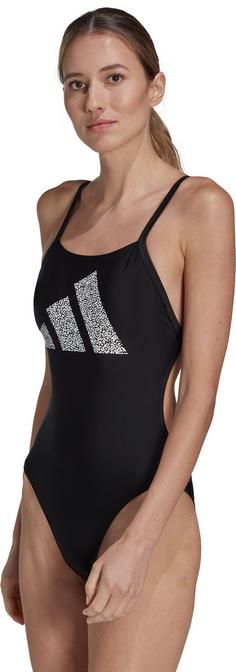 Rückansicht von adidas 3BARS PR SUIT Schwimmanzug Damen black-white