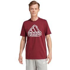 Rückansicht von adidas Badge of Sports T-Shirt Herren shadow red