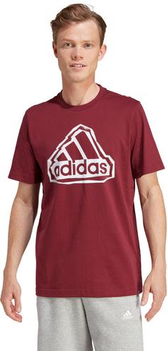 Rückansicht von adidas Badge of Sports T-Shirt Herren shadow red