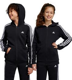 Rückansicht von adidas 3 STRIPES Sweatjacke Kinder black-white