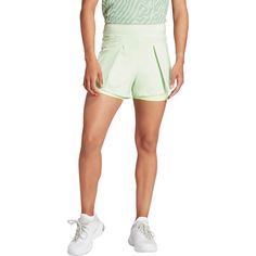 Rückansicht von adidas Match Tennisshorts Damen semi green spark-green spark