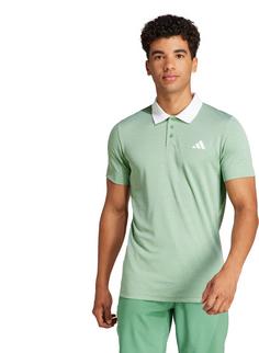 Rückansicht von adidas Freelift Tennis Polo Herren preloved green-white