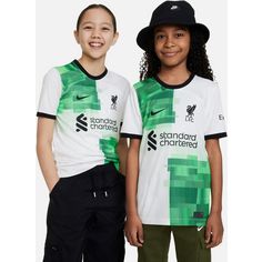 Rückansicht von Nike FC Liverpool 23-24 Auswärts Fußballtrikot Kinder white-green spark-black