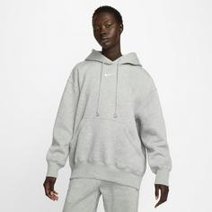 Rückansicht von Nike Phoenix Hoodie Damen dk grey heather-sail