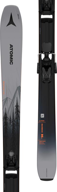 Rückansicht von ATOMIC MAVERICK 88 TI + STRIVE 14 GW 23/24 All-Mountain Ski grey metallic-black-orange