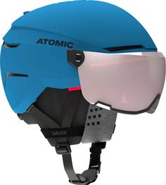 Rückansicht von ATOMIC SAVOR VISOR JR Skihelm Kinder blue