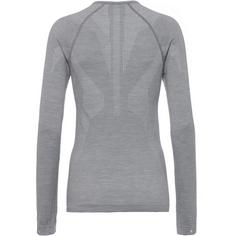 Rückansicht von Falke Wool Tech Langarmshirt Damen grey-heather