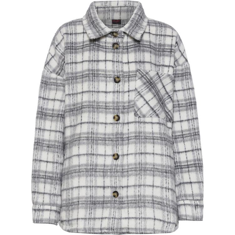 Kleinigkeit Kleinigkeit Big Flanelli Langarmhemd Damen - offwhite-soft grey-asphalt grey - 0 | SportScheck