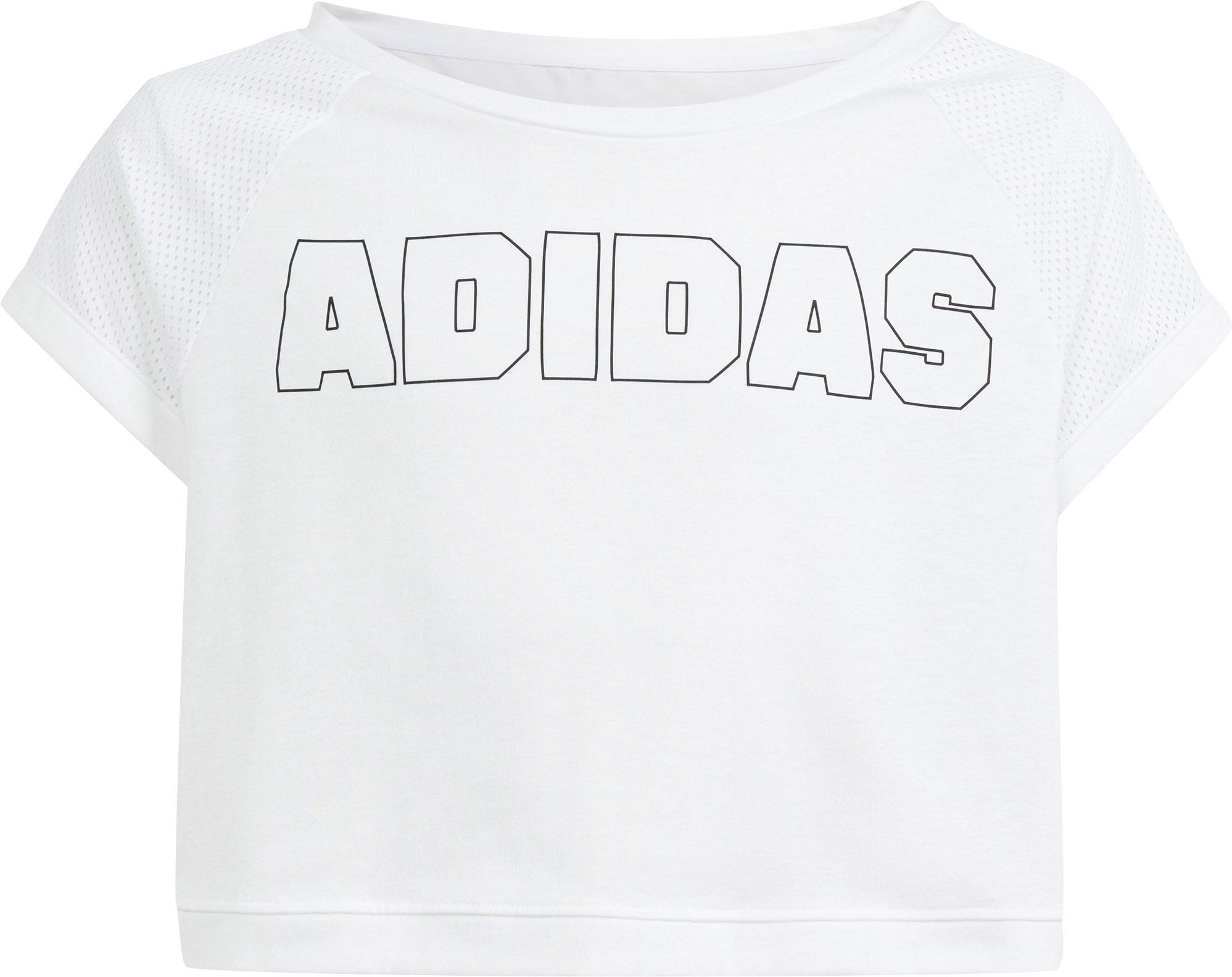 adidas Croptop M&auml;dchen - white-black