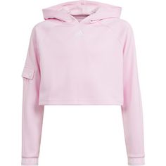 adidas CROPPED Hoodie Kinder clear pink-white