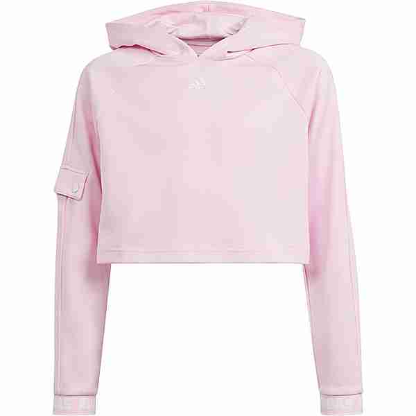 adidas CROPPED Hoodie Kinder clear pink-white