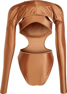 Rückansicht von adidas STELLA MCCARTNEY LEOTARD Bodysuit Damen timber