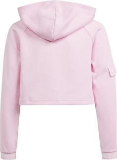 Rückansicht von adidas CROPPED Hoodie Kinder clear pink-white