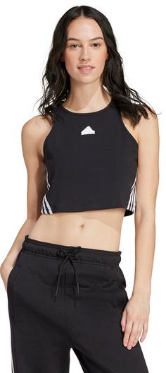 Rückansicht von adidas Future Icons 3S Croptop Damen black