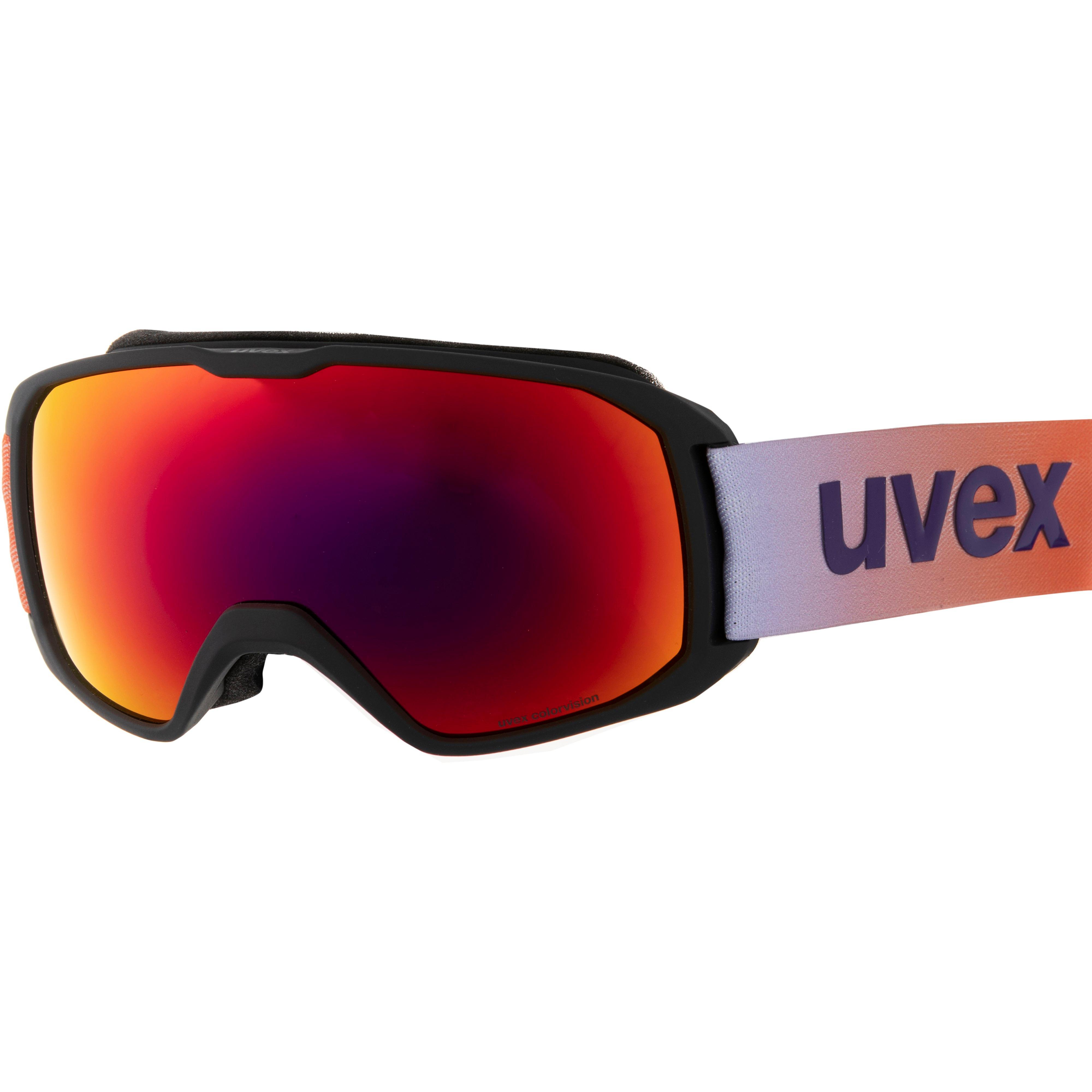 Uvex Splash Skibrille Unisex - Schwarz, 100% UV-Schutz, Beschlagfrei