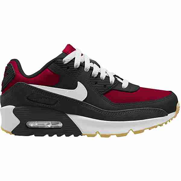Nike AIR MAX 90 Sneaker Kinder black-white-team red-gum light brown