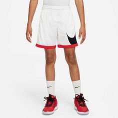 Rückansicht von Nike DRI-FIT Basketball-Shorts Kinder white-university red-black