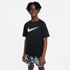 Rückansicht von Nike Dri-FIT Multi Funktionsshirt Kinder black-white