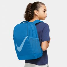 Rückansicht von Nike Rucksack Brasilia Daypack Kinder photo blue-photo blue-aquarius blue